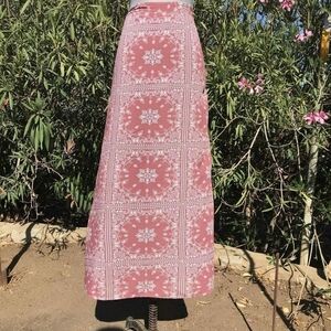 Kiss & Cry Pink Bandana Patterned Maxi Skirt Women's Size Large